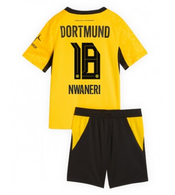 Borussia Dortmund Ethan Nwaneri #18 Hemmaställ Barn 2026-27 Kortärmad (+ Korta byxor)